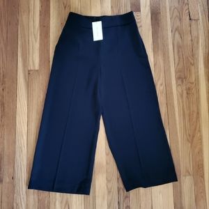 NWT Zara Woman Cropped, Wide-Leg Trousers Sz L